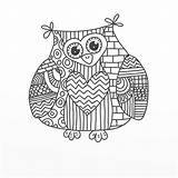 Coloring Pages Doodle Owl Printable Kids Print Abstract Color Doodles Owls Kleurplaten Colouring Colour Cute Cool Romero Britto Sheet Adults sketch template