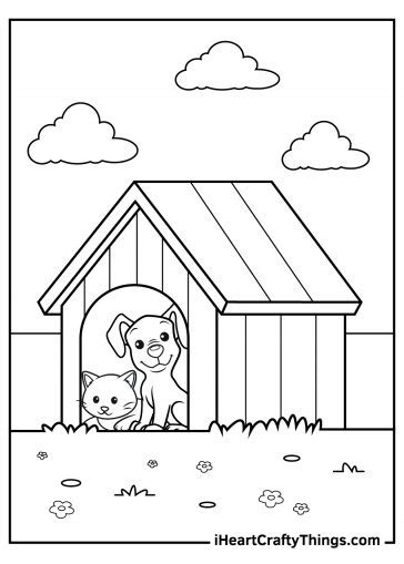 dog  cat coloring pages   printables
