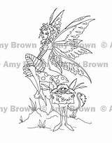 Amy Brown Coloring Pages Fairy Printable Fairies Adult Colouring Books Printablecolouringpages Mermaids Brat Digital sketch template