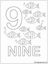 Nine Fish Coloring Printable Pages Color Coloringpagesonly sketch template