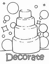 Coloring Wedding Pages Kids Printable Cake Dress Colouring Activities Personalized Book Name Circle Drawing Sheets Color Decorate Clipart Bridal Shower sketch template