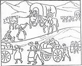 Coloring Pioneer Pages History Wagon Lds Transportation Kids American Pioneers Printable Mormon Oregon Color Trail Drawing Book Sheets Activities Texas sketch template