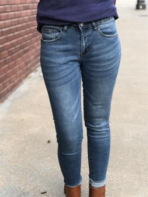 landb skinny jeans medium wash western fashion skinny