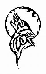 Wolf Tribal Moon Tattoo Howling Tattoos Drawings Aztec Celtic Choose Board Animal sketch template