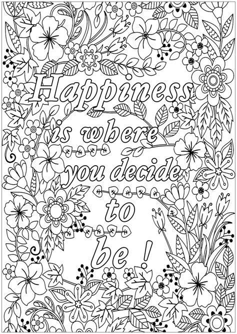 adult coloring pages  positive quotes