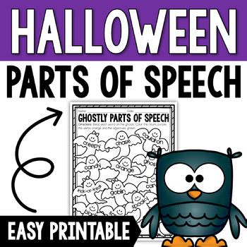 halloween parts  speech coloring activity  kendras kreations