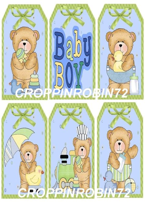 printable  baby boy scrapbook card  croppinrobin  etsy