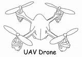 Coloring Drone Pages Flight Uav sketch template