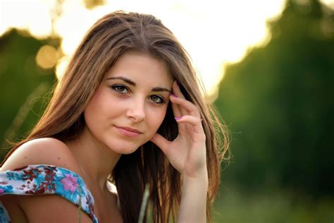 Photo Of A Girl Against The Background Of Nature Desktop Wallpapers