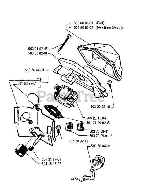husqvarna  husqvarna chainsaw   air filtercarburetor parts lookup  diagrams