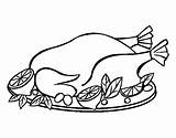 Pollo Carne Coloriage Dibujo Asado Poule Guarnizioni Garniture Stampare Acolore Pesce Alimenti sketch template
