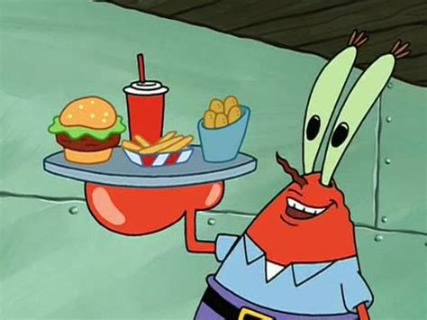 mr krabs then we ll give him a smorgasbord [holds up a tray of a