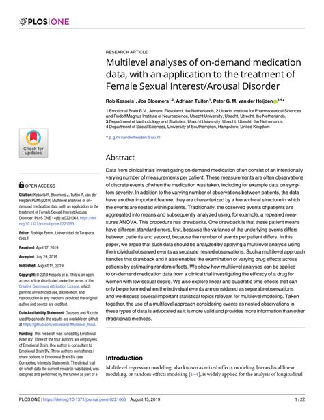 pdf multilevel analyses of on demand medication data with an