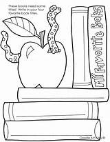 Library Coloring Pages Books Favorite Classroom Doodles sketch template