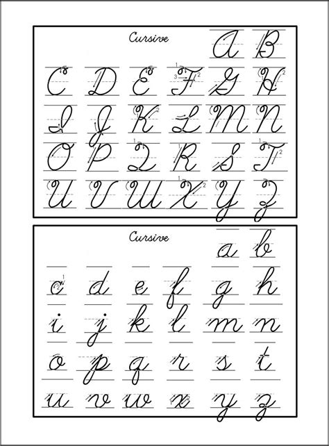 cursive worksheets  printable cursive alphabet