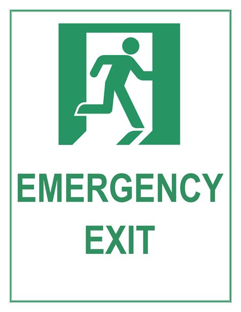 printable emergency exit  signs  printable