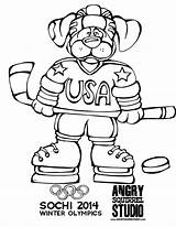 Hockey Olympics Mascots sketch template