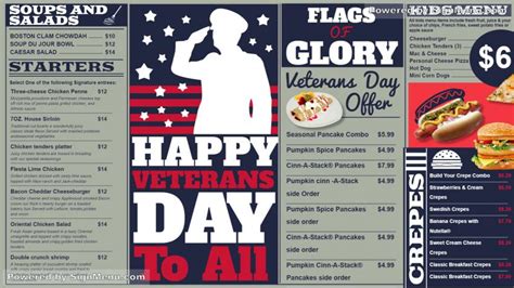 veterans day digital menu boards design  restaurants