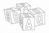 Cubes Lettres sketch template