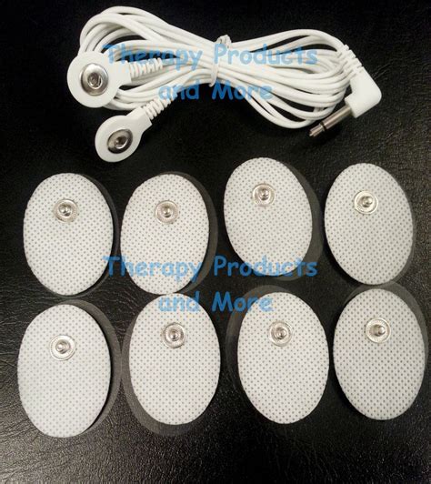 Electrode Lead Cable 3 5mm Plug 8 Oval Massage Pads For Tens Ifc