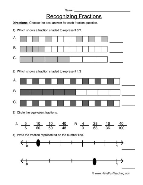 fraction worksheets  fun teaching
