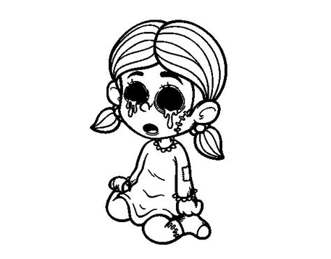scary girl coloring page coloringcrewcom