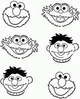 Sesame Street Coloring Pages Bert Printable Ernie Characters Face Birthday Printables Cartoon Colouring Elmo Print Clipart Sheets Cookie Monster Muppets sketch template