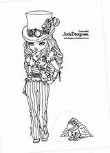 Goth Steampunk Jadedragonne Jade Dragonne Digi Ausmalbilder Vorlagen Lineart sketch template