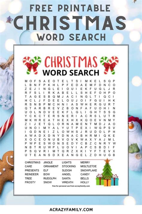 christmas word search  printable