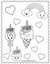 Unicorn Coloring Pages Printable Colouring Thepurplepumpkinblog Sweet Ice Cream Book Super Lollipop Unicorns sketch template