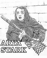 Coloring Stark Arya Thrones Game Pages Sheets Topcoloringpages Choose Board sketch template