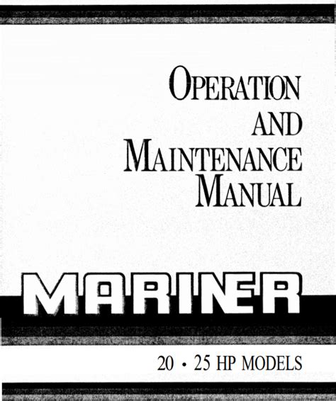 mariner operation  maintenance manual  hp hp models outboard manualsnet