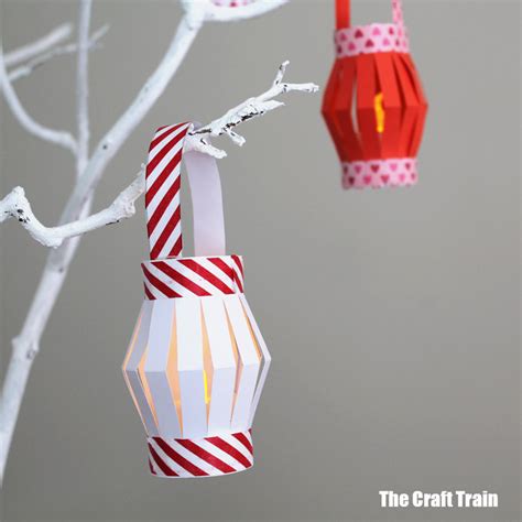mini paper lanterns  printable template  craft train