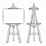 Easel Canvas Painting Illustration Wooden Vector Blank Sketch Cartoon Drawing Drawn Hand Style Shutterstock Artist Isolated Background Board Getdrawings Colourbox sketch template