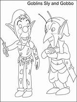 Coloring Noddy Goblins Pages Kids Goblin Gobbo Sly Printable Library Clipart sketch template