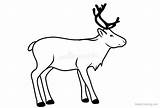 Coloring Pages Contour Reindeer Drawing Kids Printable sketch template