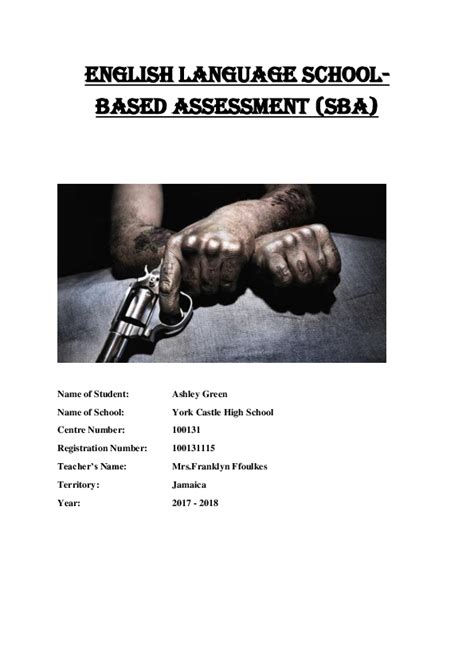 english language school based assessment sba table  content