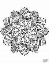 Mandala Coloring Pages Flower Printable Adults Fancy Colouring Adult Color Book Print Sheets Kids Pag sketch template