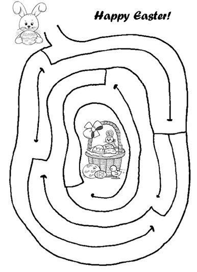 easy easter maze easter worksheets mazes  kids easter kindergarten