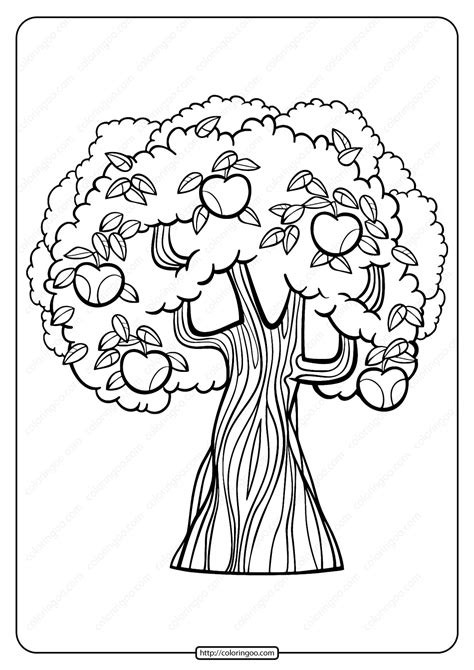 printable apple tree  coloring page