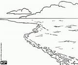 Coloring Pages Beach Sea Landscape Drawing Ocean Landscapes Clouds Drawings Horizon Water Para Calm Kids Line Oncoloring Large Nature Printable sketch template