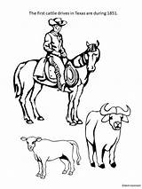 Coloring Cattle Drive Pages Texas History Getcolorings Getdrawings sketch template