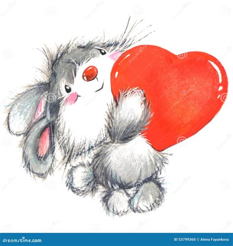 valentine day  cute animal stock illustration image