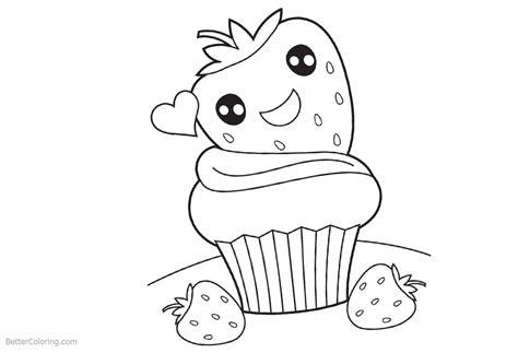 cute food coloring  drawings chibi pages sketch coloring page