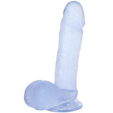 crystal jellies ballsy cock w suction cup 6 clear