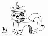 Coloring Unikitty sketch template