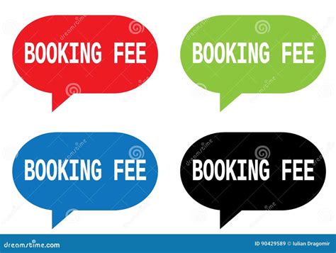 booking fee text  rectangle speech bubble sign stock illustration illustration  stamp