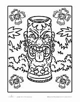 Coloring Tiki Pages Getcolorings Mask sketch template