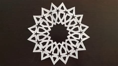 Paper Crafts Kirigami 16 Fold Rosette Paper Snowflake Tutorial Papel