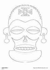 Afrique Africains Masques sketch template
